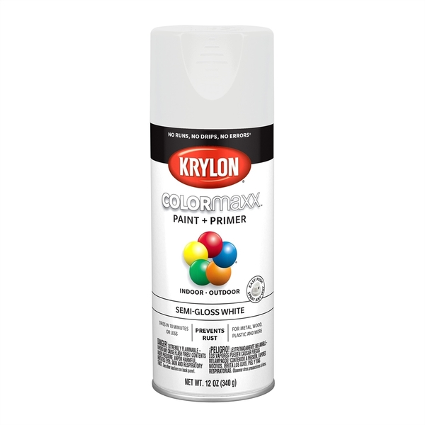 Krylon Semi-Gloss White; 12 oz. Aerosol 5580